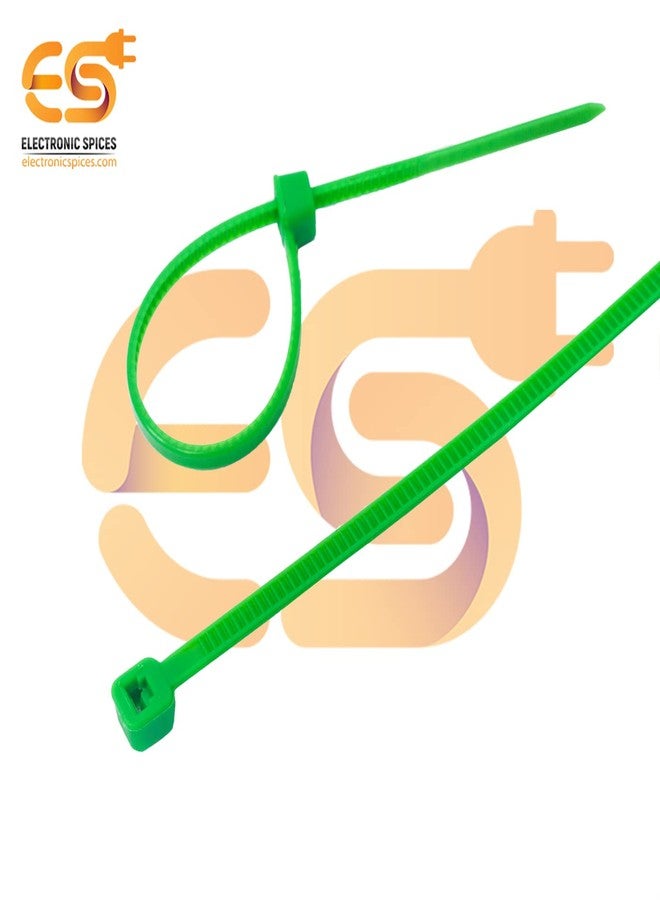 Electronicspices Electronic Spices 2.5mm X 100mm Green Color Multi-purpose Self Locking Nylon 66 Industrial Grade Cable Tie Pack of 100pcs - Image 3